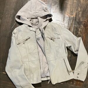 Jou Jou Light Gray Leather Jacket